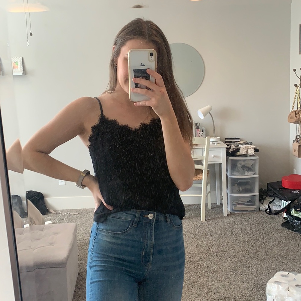 Black lace tank top
